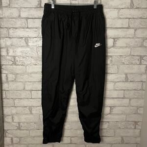 Nike Black Men's Track Pants with White Logo